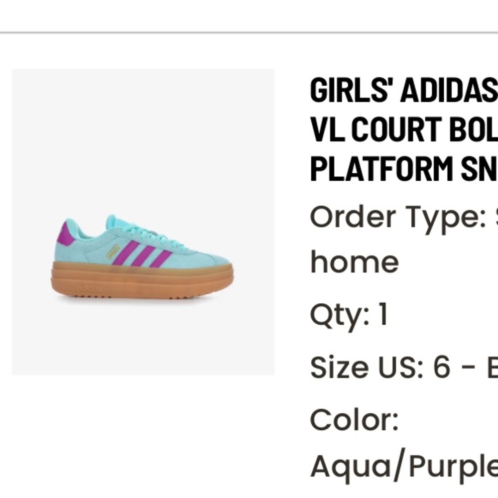 GIRLS' ADIDAS BIG KIDS VL COURT BOLD PLATFORM SNEAKERS